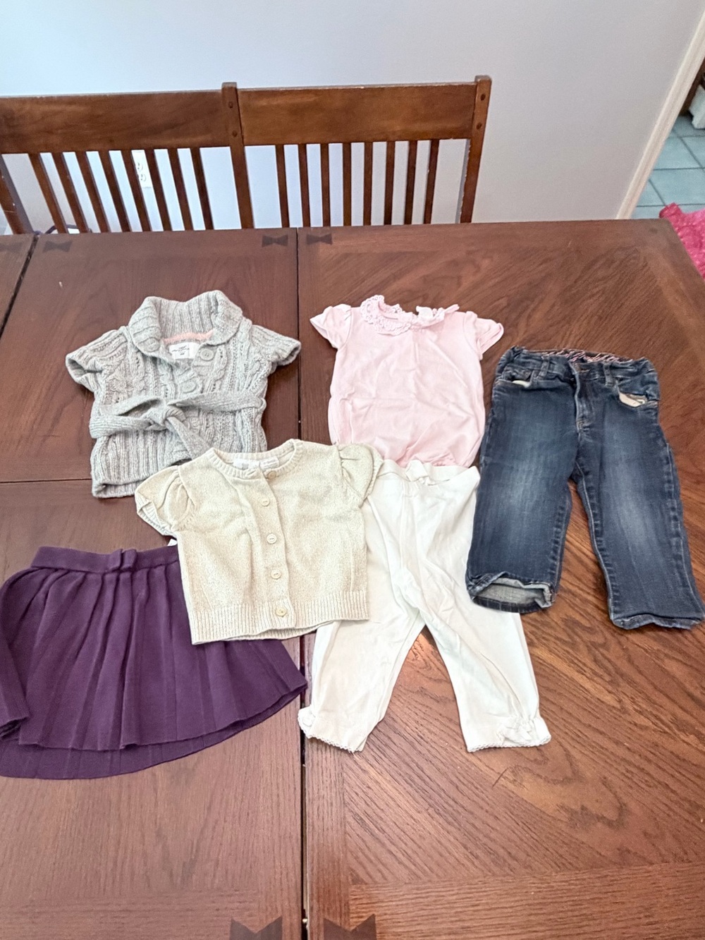 H&M Baby Girl 6-9M Clothing Lot Sweater Jeans Skirt Cardigan 6 Pc